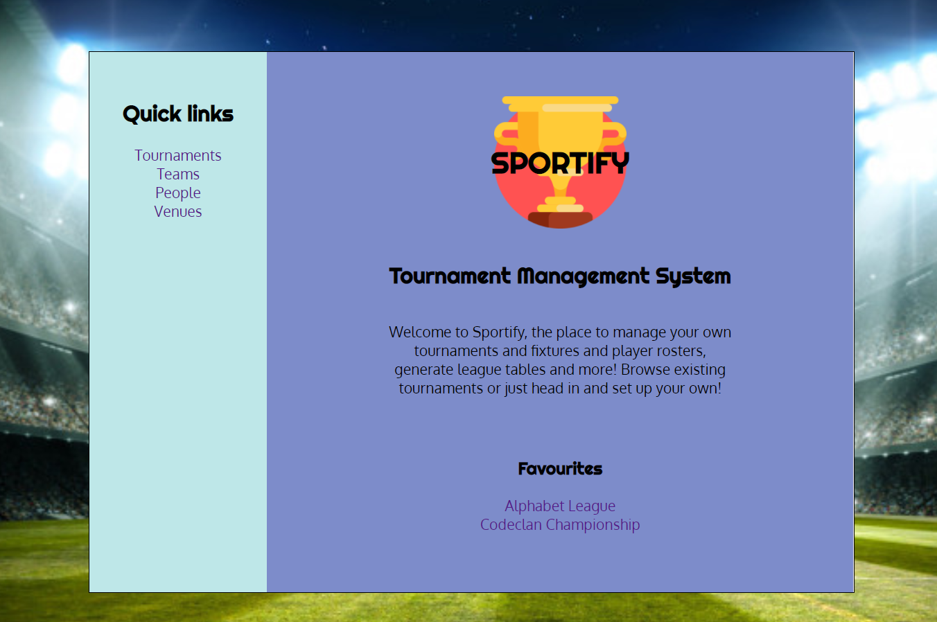 An image of a league table
