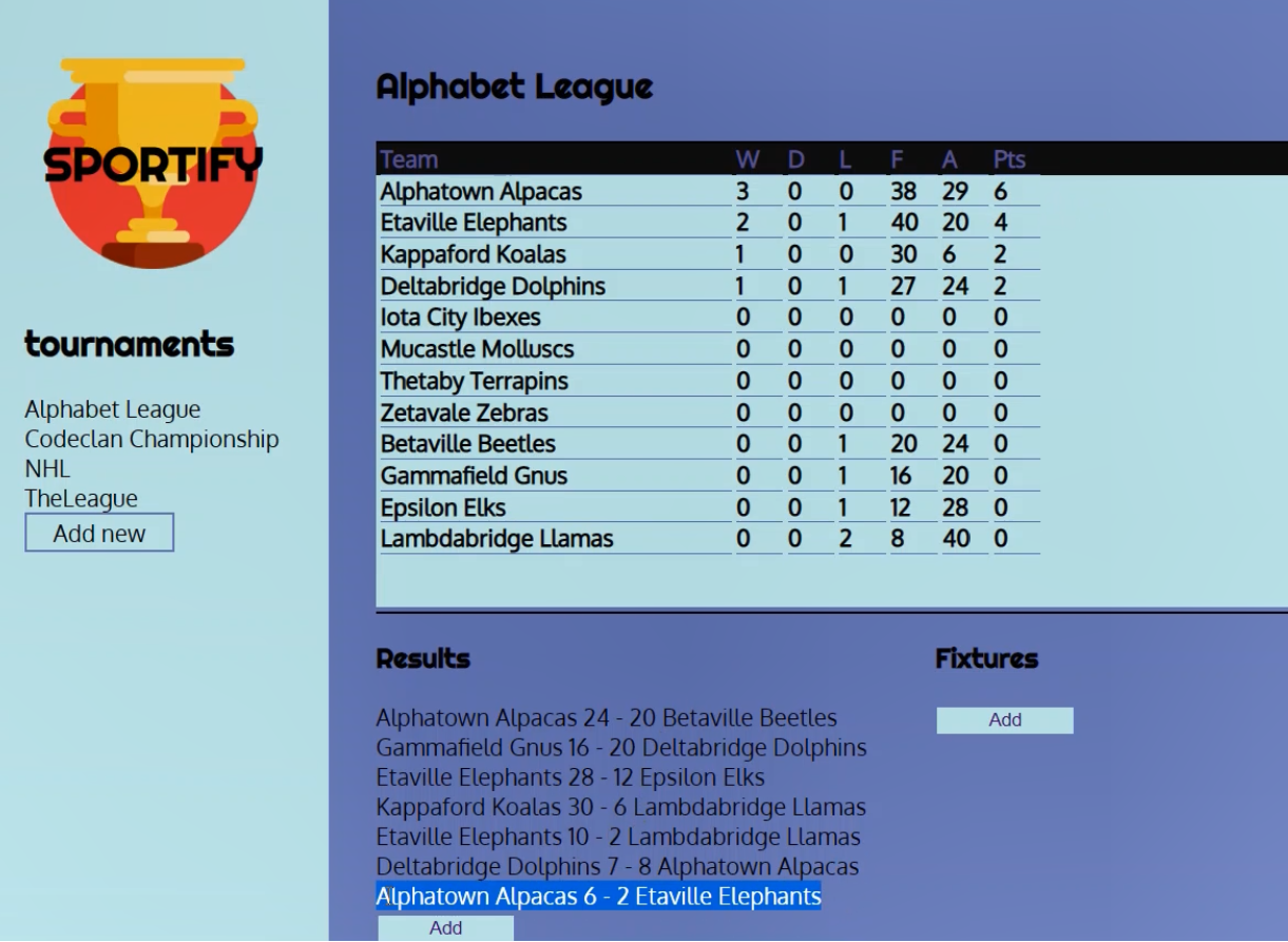 League table image